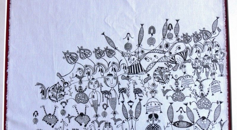 Leinen Tuschestift 2007 Leinen Tuschestift ca. 50x56 cm