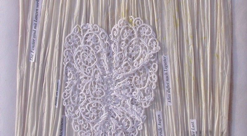 Literatur II 2004 52x42 Vlieseline bemalt Papier Spitze (1041x1280)-1
